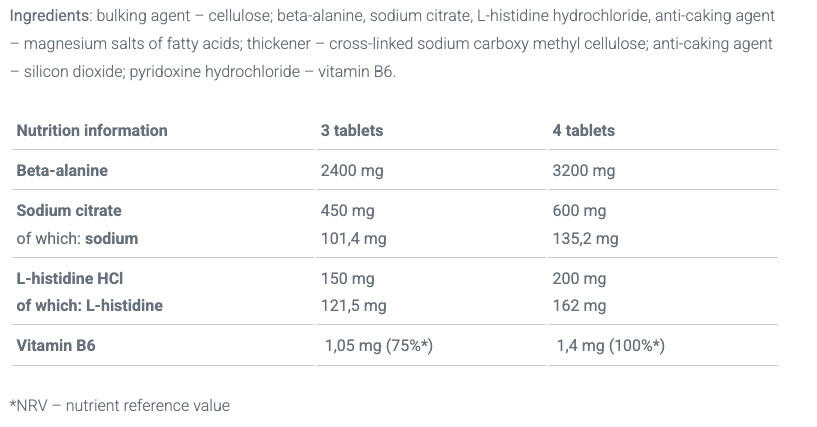 Bêta-alanine - Beta-Alanine Carno Rush - 80 Comprimés 3/3