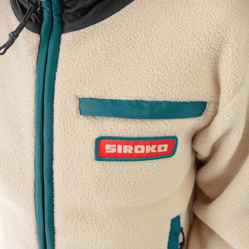 Polaire Col Ripstop SIROKO Veste Polaire Sherpa Femme Walnut-W - 100% Polyester, Chaud Et Confortable Poches Fermeture éclair
