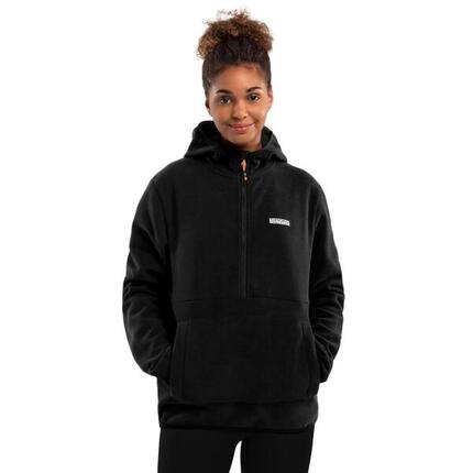 Sweat à capuche polaire femme Sports d'hiver Avoriaz-W Noir