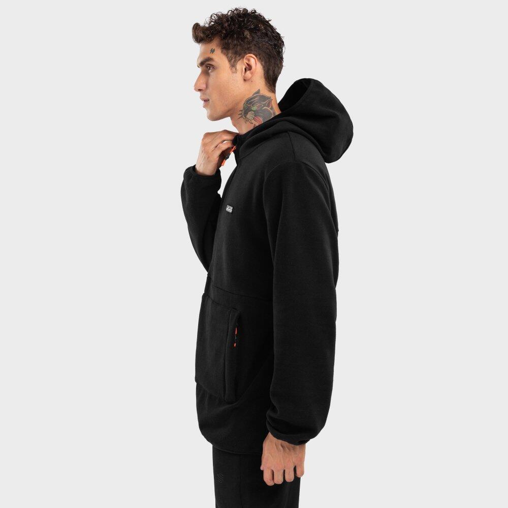 Camisola polar com capuz homem Desportos de inverno Avoriaz Preto 3/7
