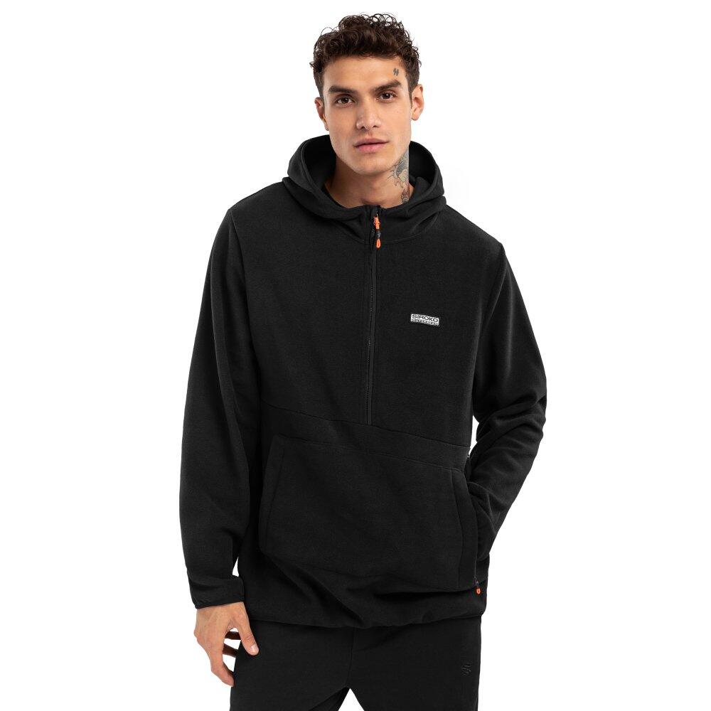 SIROKO Men Winter sports 's hooded fleece sweatshirt Avoriaz Black
