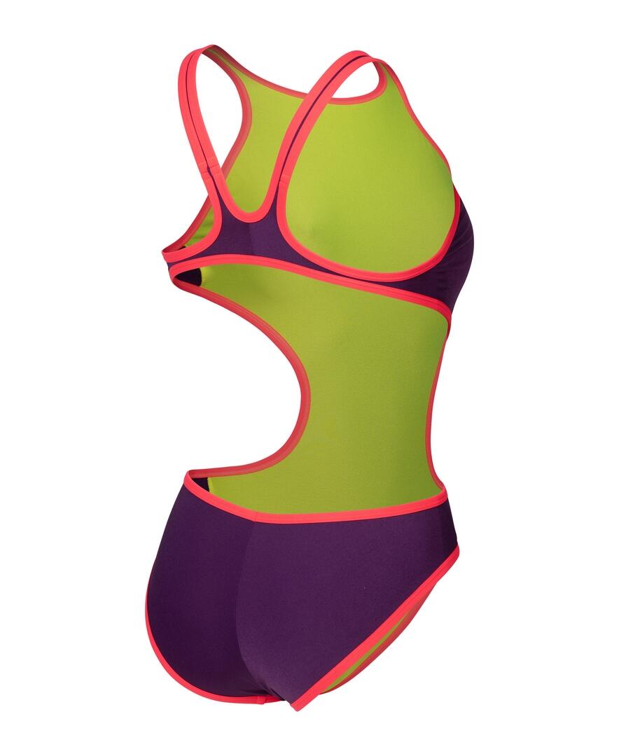 Arena One Big Logo Badeanzug Violett/Koralle Women 6/8