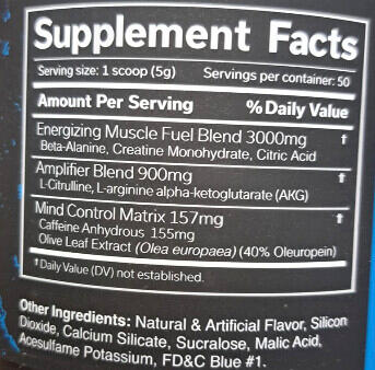 Pre-workout - The Curse - Framboise Bleue 250g 3/3