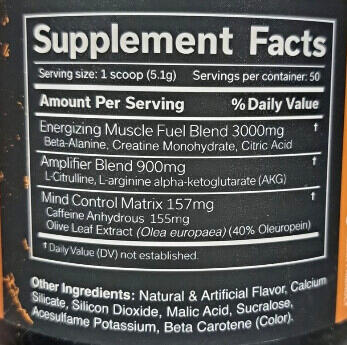 Pre-workout - The Curse - Orange Mangue 250g 3/4