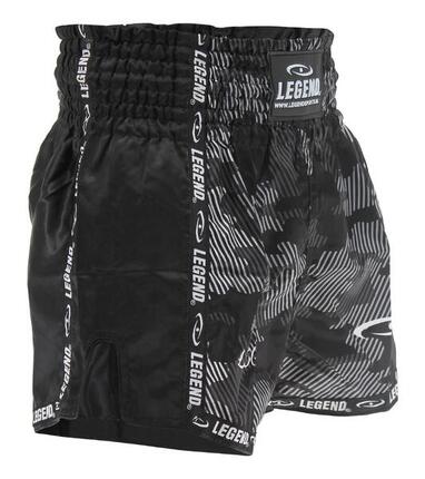 Kickboks Broekje Kind/Volwassene Camo Black Satijn
