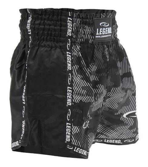 Kickboks Broekje Kind/Volwassene Camo Black Satijn