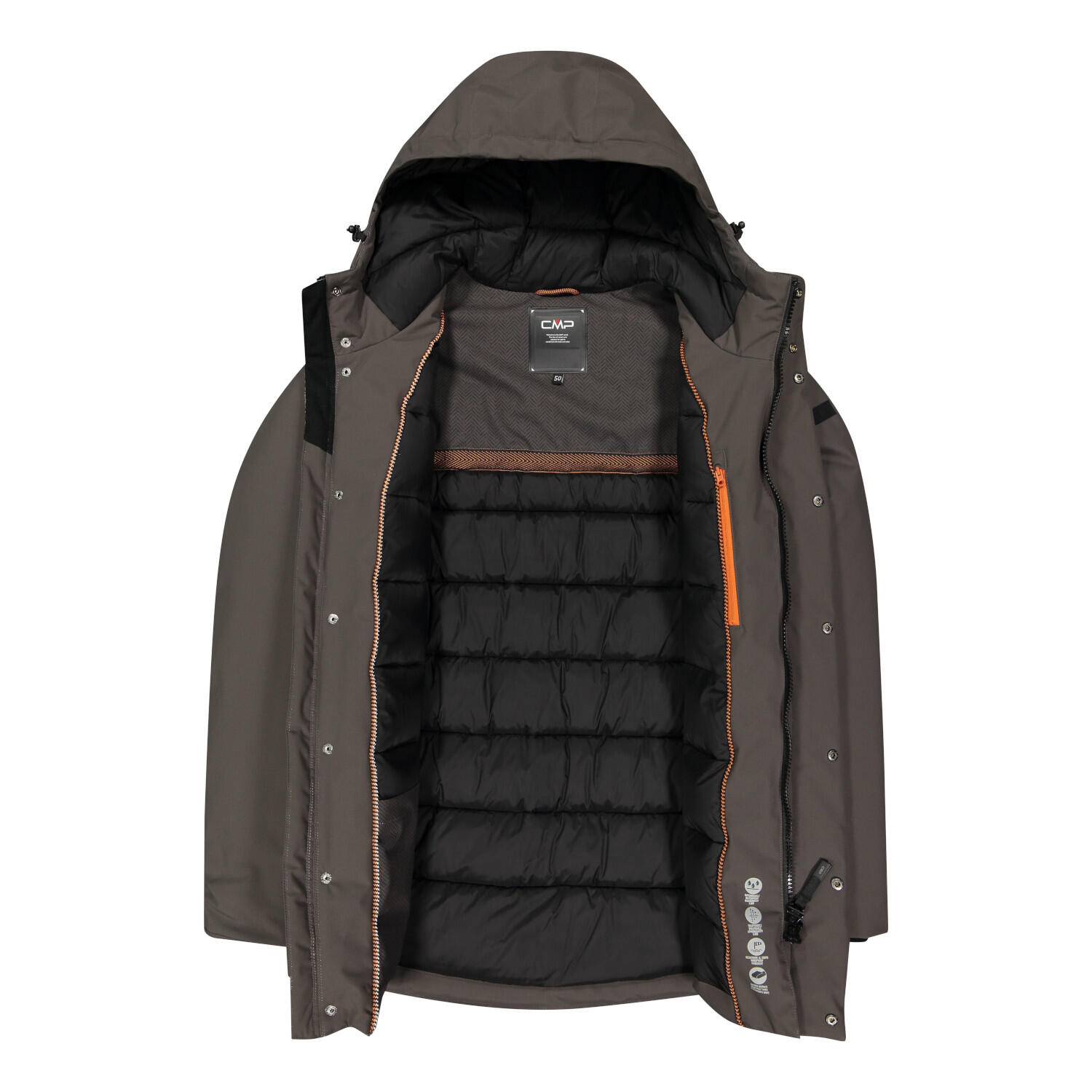 CMP Herren Jacke MAN LONG JACKET FIX HOOD 34K0157 4/4