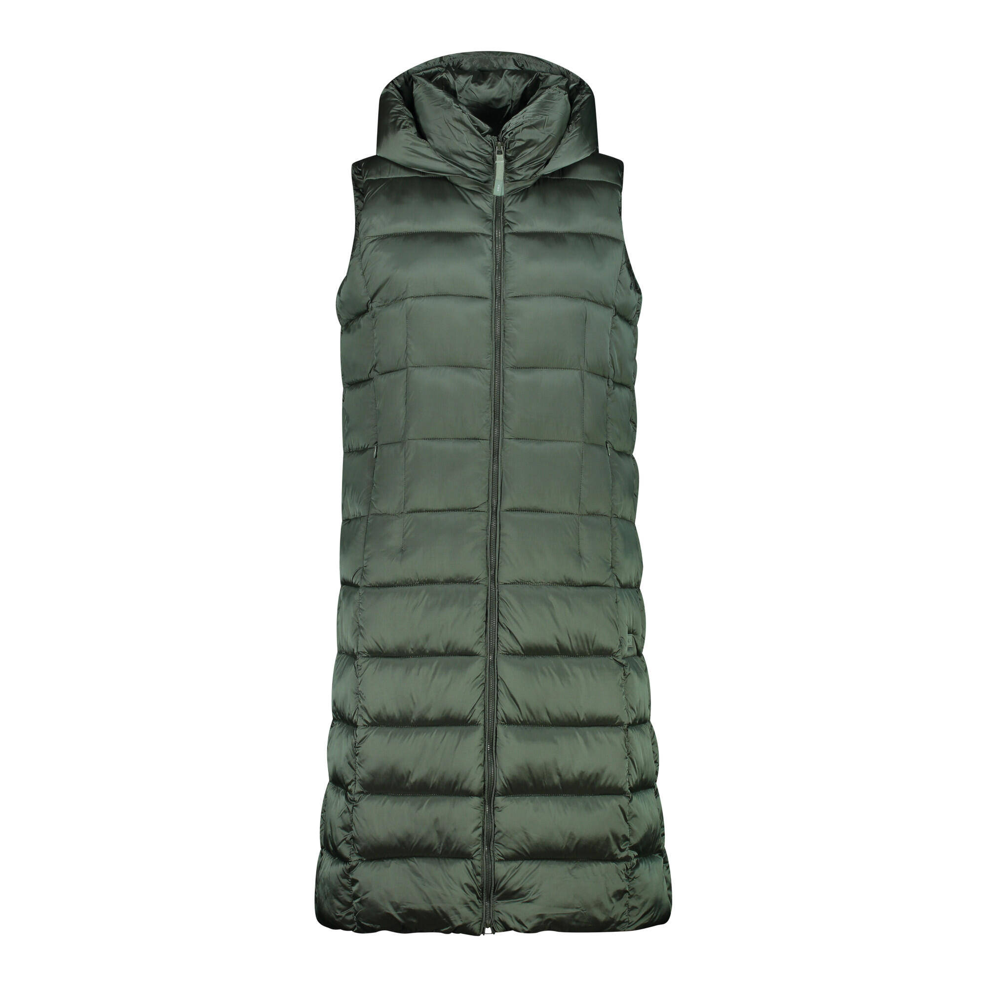 CMP Long hooded sleeveless puffer jacket for women CMP