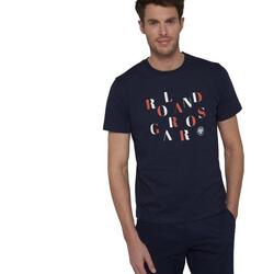 T-shirt col rond lettres homme Roland-Garros - marine