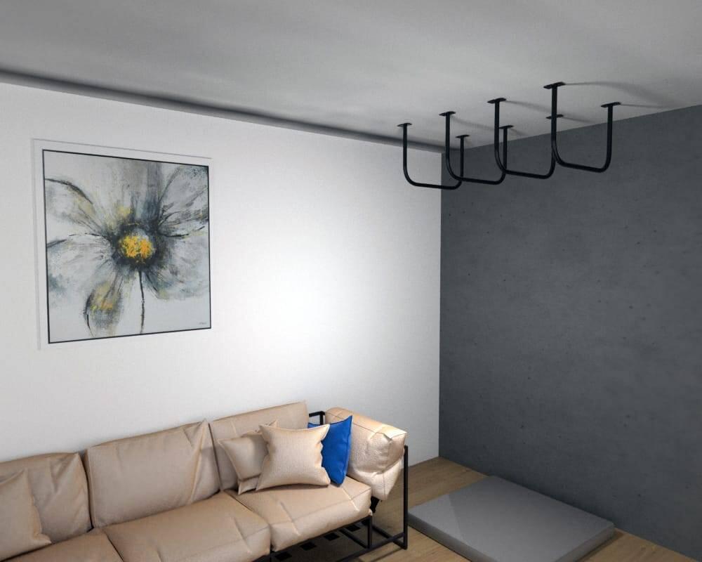 Barre de traction plafond RBX en métal 100 kg 6/7