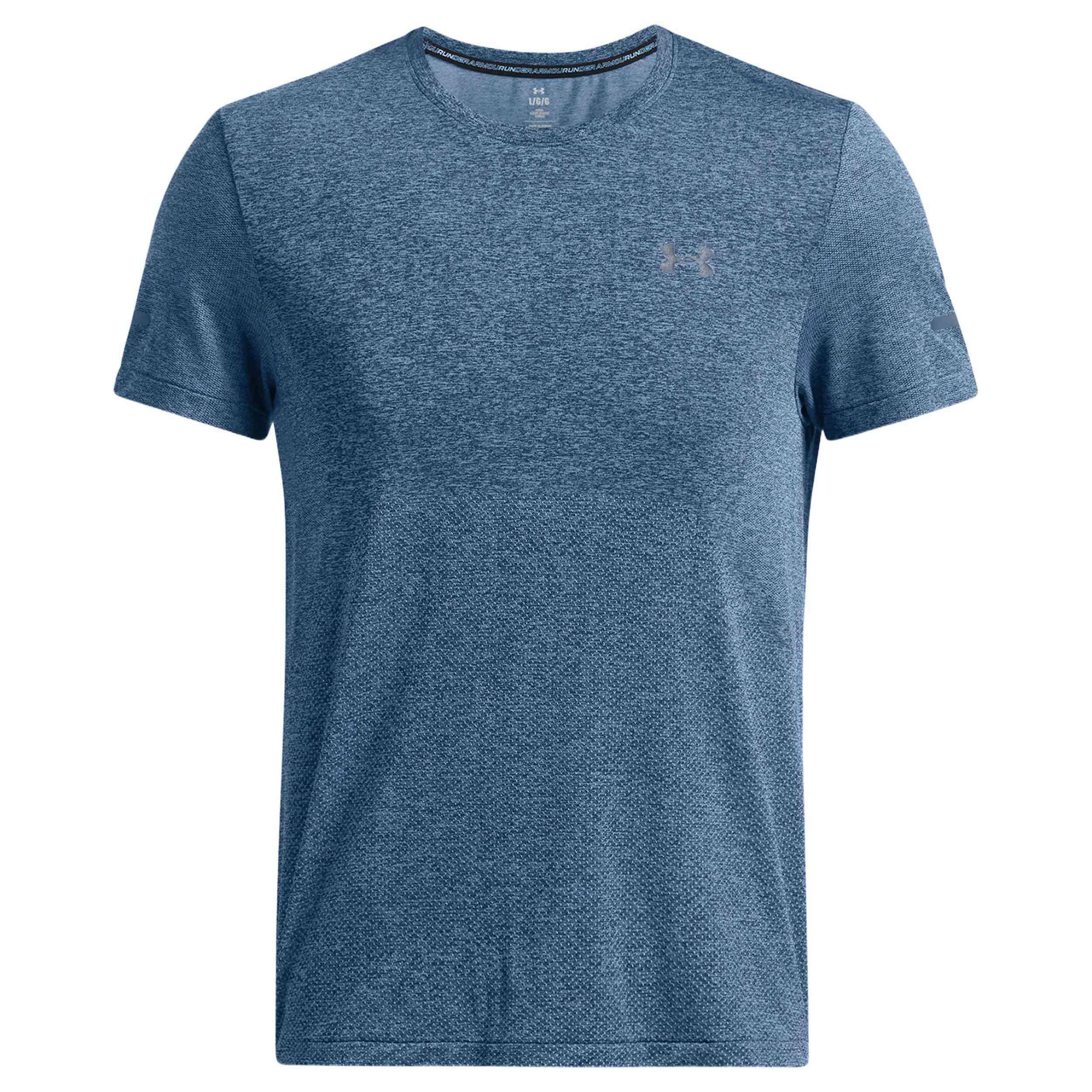 T-Shirt Running Under Armour Seamless Stride Bleu Homme 3/4