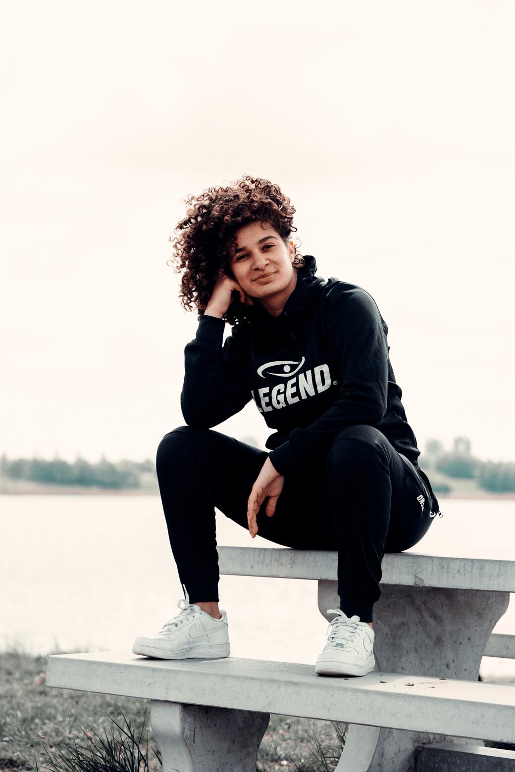 Sweat à capuche Enfants/Adultes Noir SlimFit Polyester 2/5