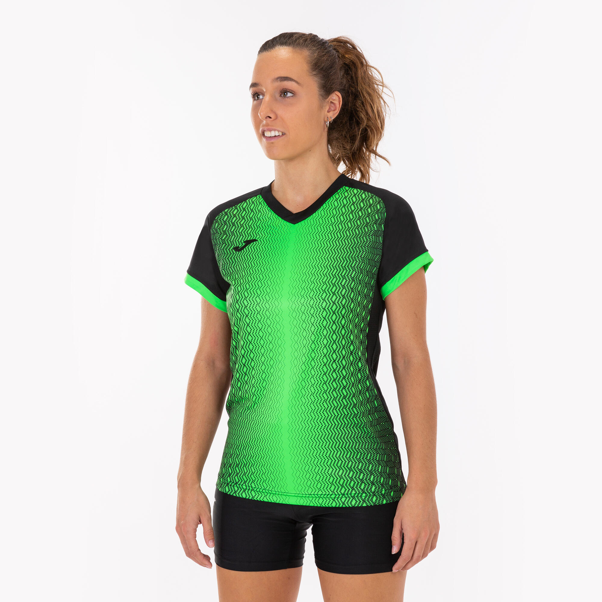 Maillot manches courtes Femme Joma Supernova noir vert fluo 5/5