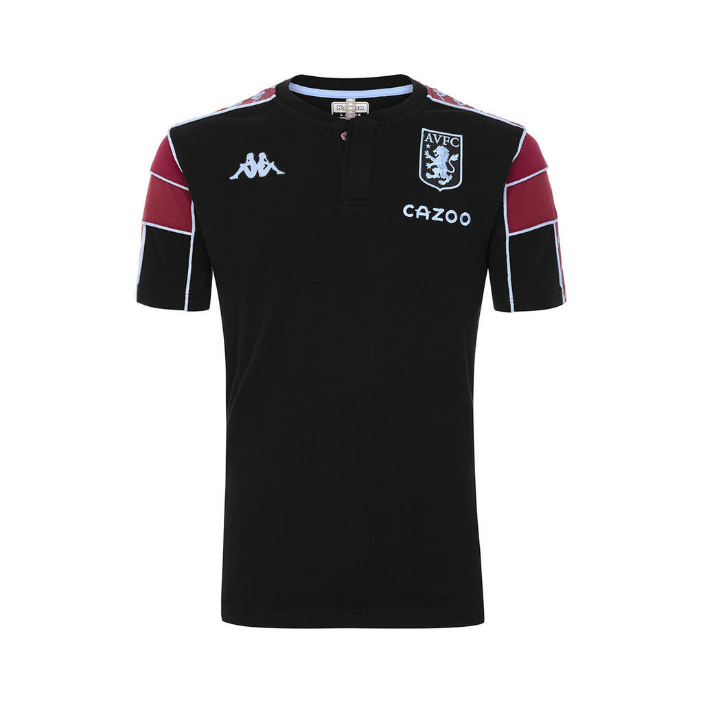 Men's Aston Villa Kappa Polo Shirt Black 2021/2022