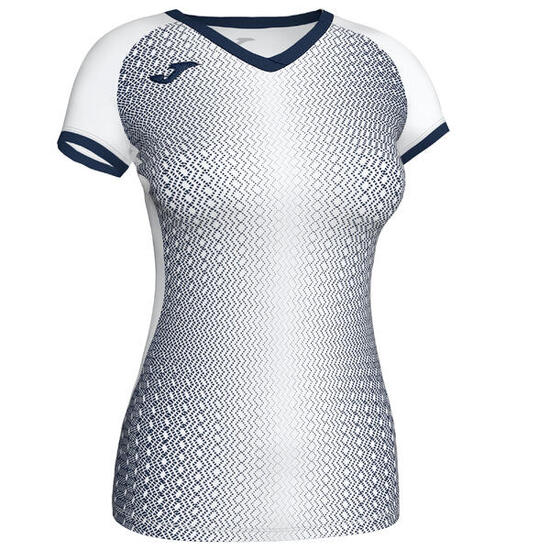 Maillot manches courtes Femme Joma Supernova blanc bleu marine