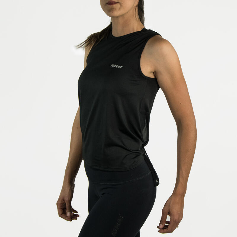T-shirt sem mangas de mulher Adulto Preto 3/4
