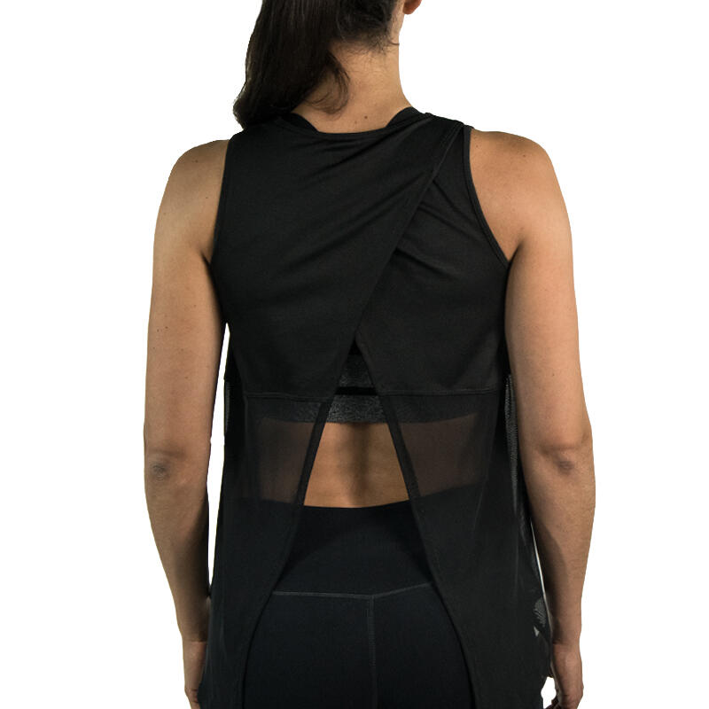 T-shirt sem mangas de mulher Adulto Preto 4/4