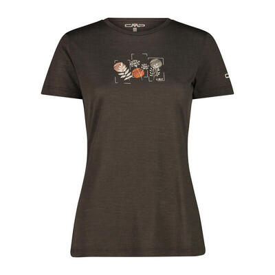 Dames t-shirt met ronde hals van merinowol cmp