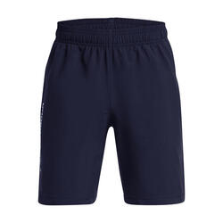 short Under Armour Woven Wordmark bleu marine pour enfant