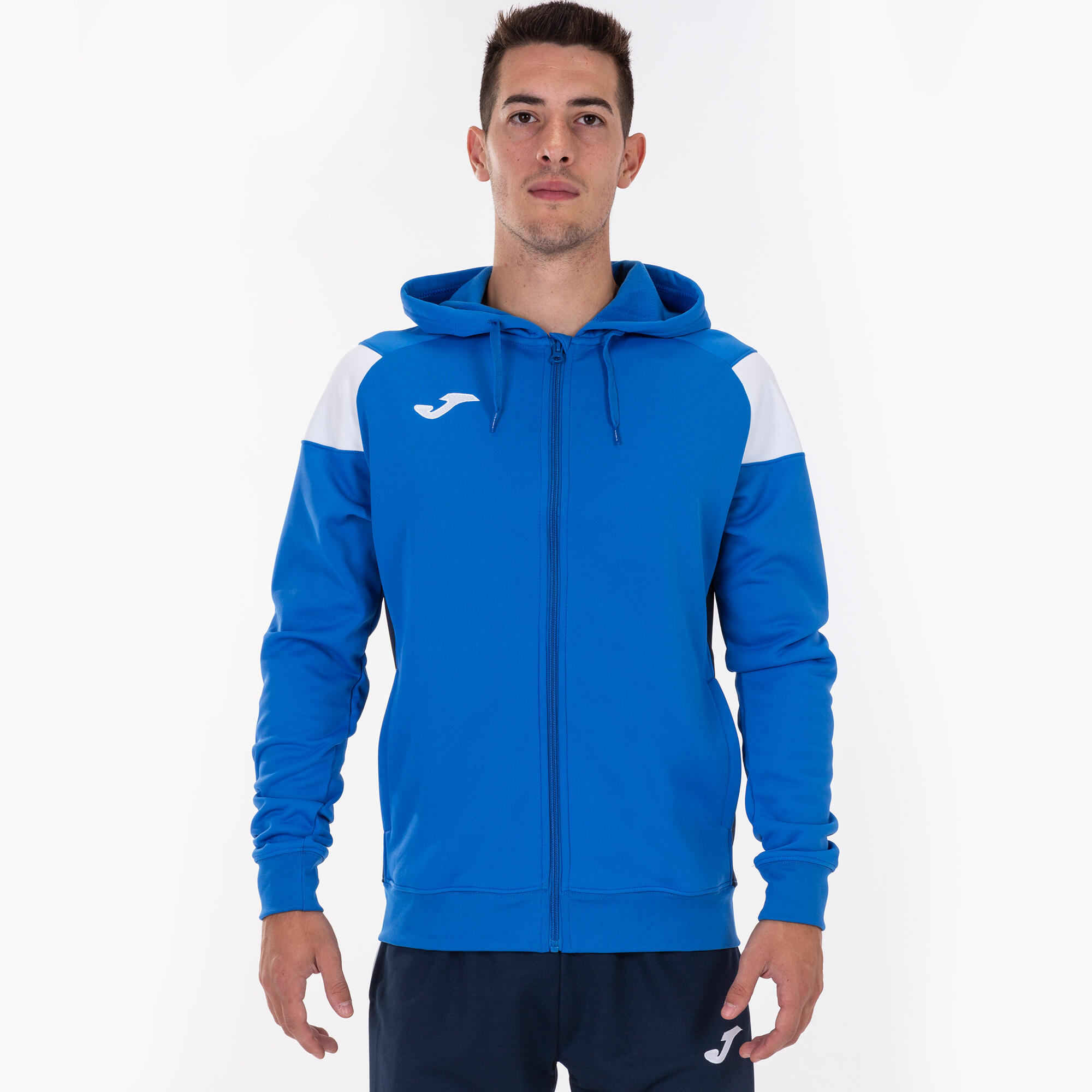 Casaco com capuz Homem Joma Crew iii azul royal branco azul marinho 2/5