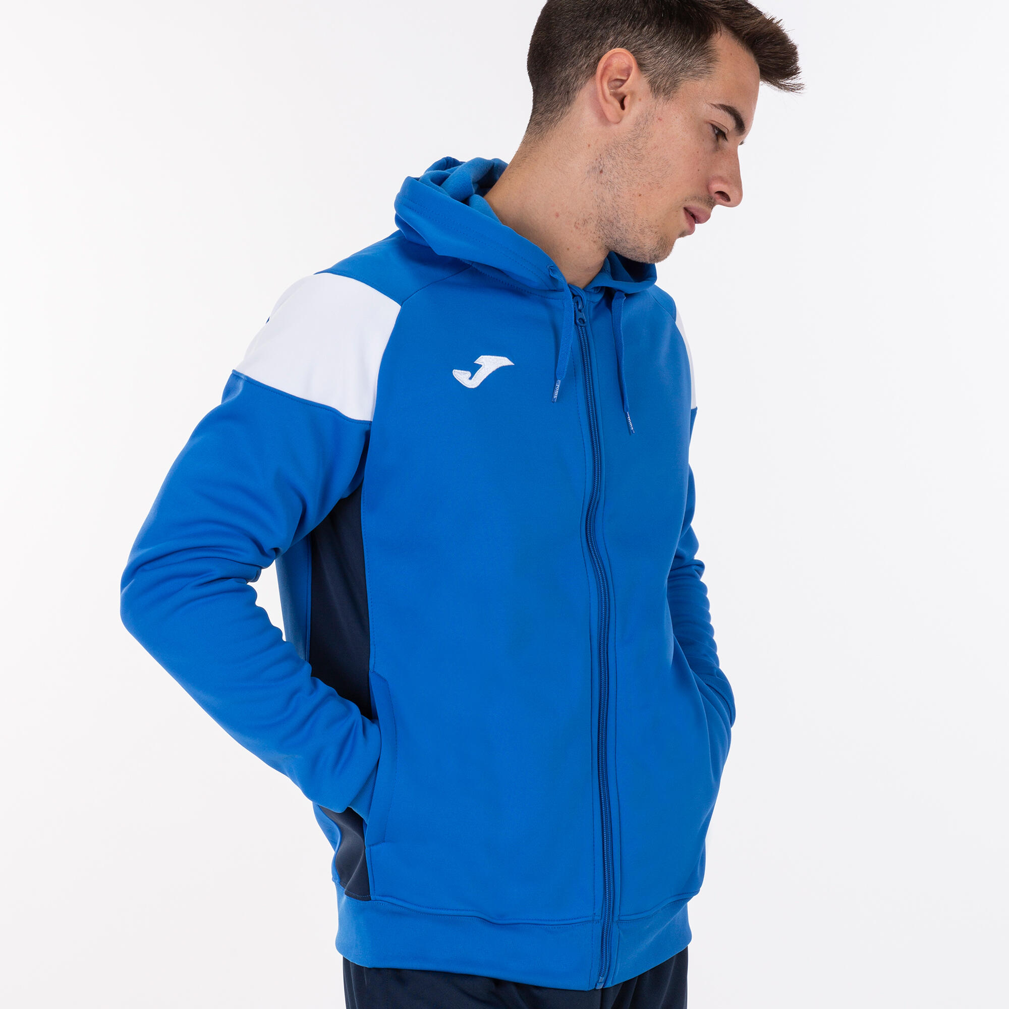 Casaco com capuz Homem Joma Crew iii azul royal branco azul marinho 5/5