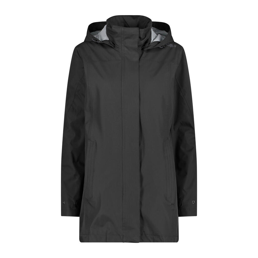 Women's waterproof hooded jacket with snap buttons CMP