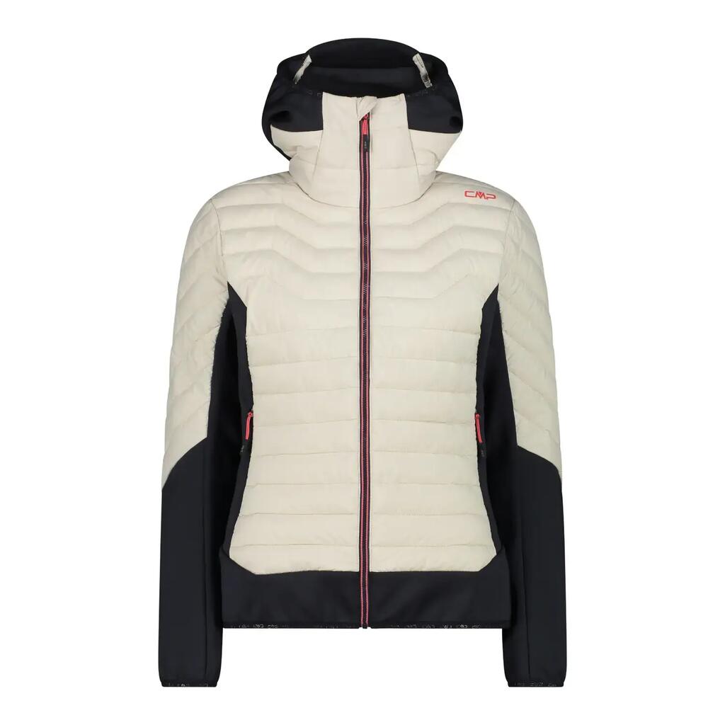 Hybrid puffer jacket with fixed hood for women CMP