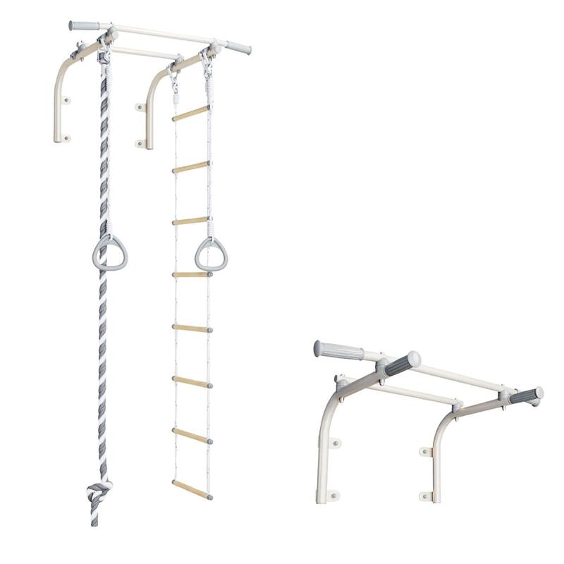 Bară de tracțiuni montată pe perete cu accesorii gimnastică copii