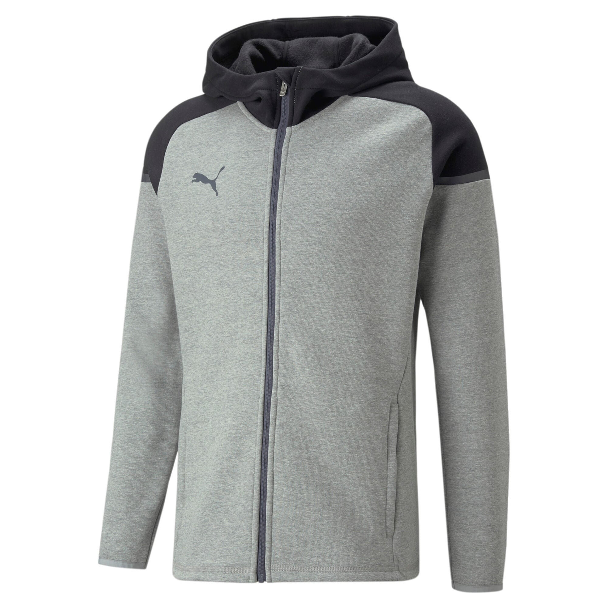 Puma - Veste À Capuche Puma Teamcup Casual Pour Hommes En Gris Chiné - Sweat Zippé - Gris - Decathlon