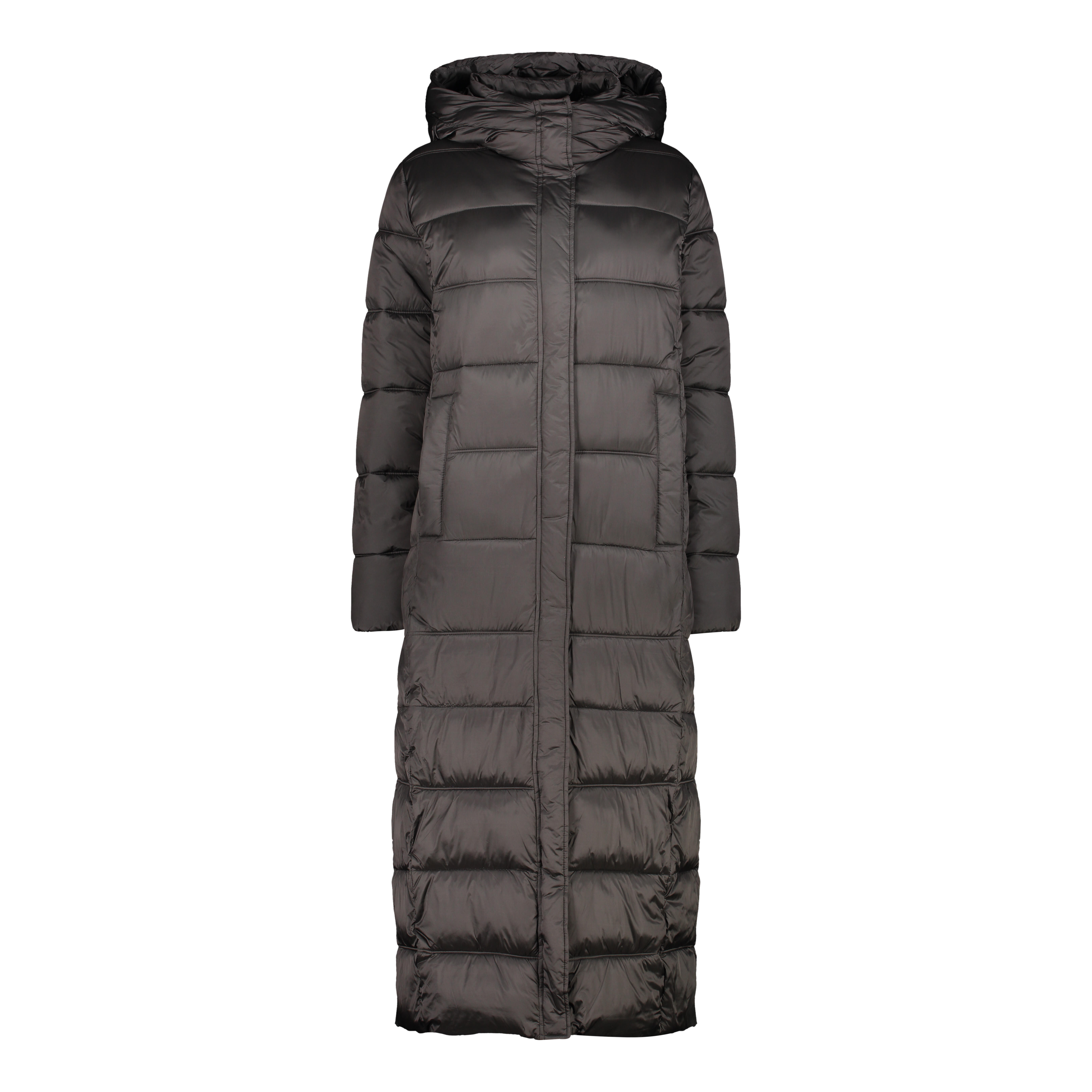 Cmp - Doudoune À Capuche Longue À Effet Brillant Femme Cmp - Manteau - Gris - Decathlon