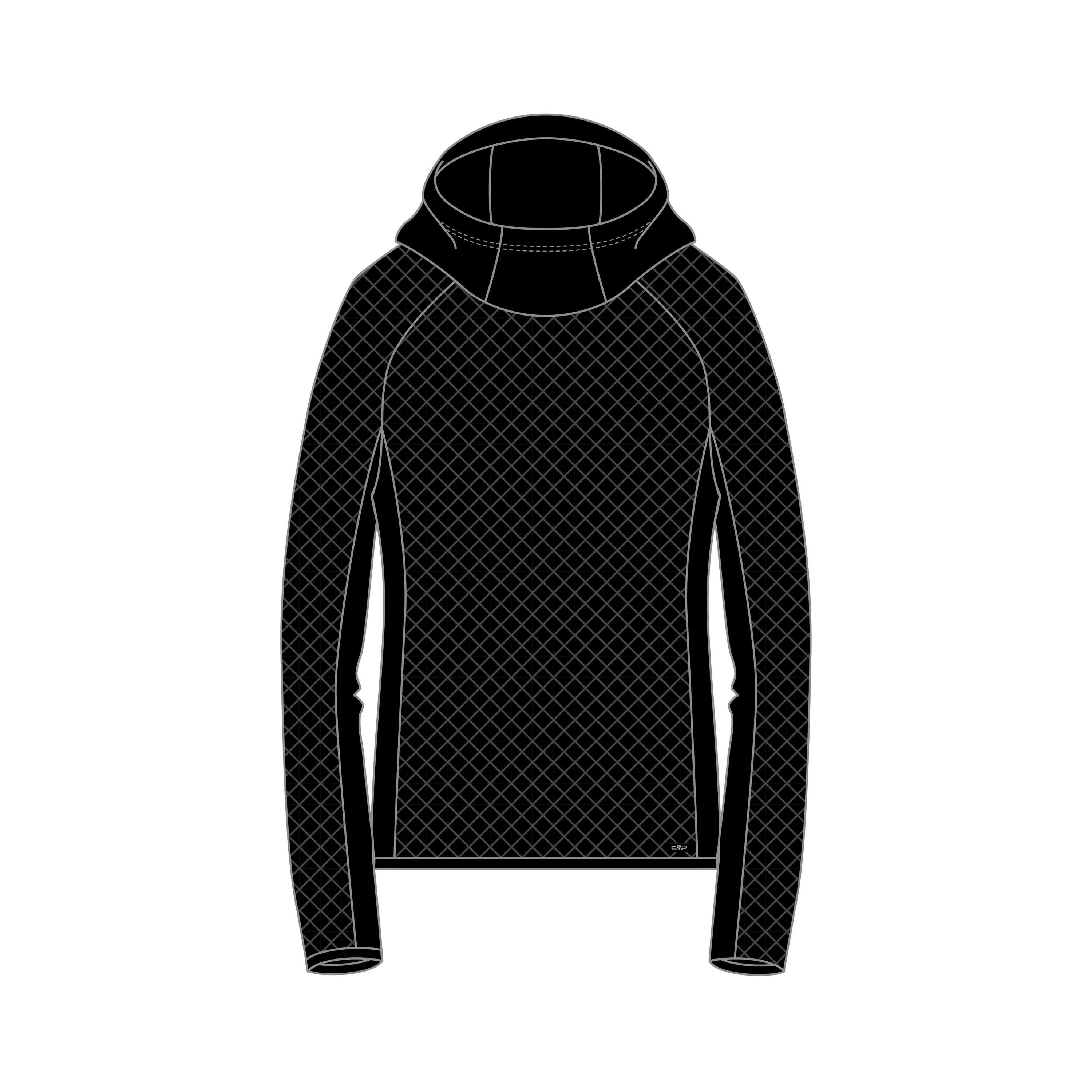 CMP Damen Kapuzenpullover Woman Sweat Fix Hood 34G4196 1/3