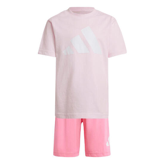 Completo bambina adidas essentials tee - rosa/fucsia