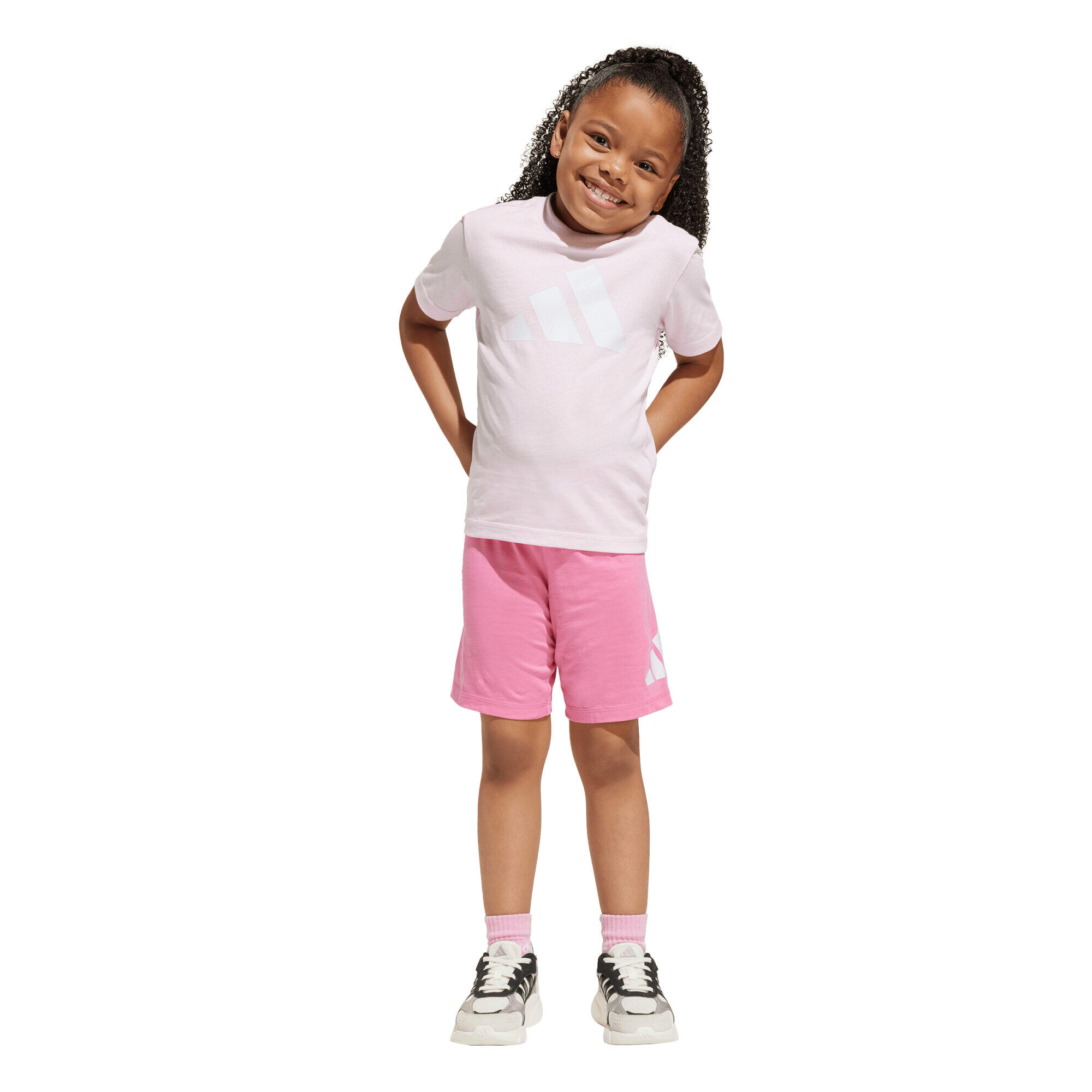 Completo bambina adidas essentials tee - rosa/fucsia 4/5