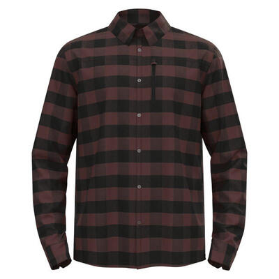 Odlo odlo shirt l/s halden check sportshirt zwart - fudge m
