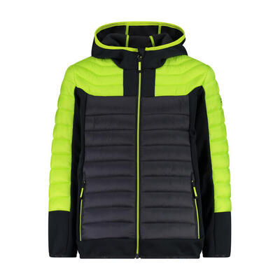 Hybride donsjas met vaste capuchon voor kinderen cmp