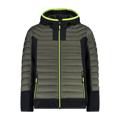Hybride donsjas met vaste capuchon voor kinderen cmp