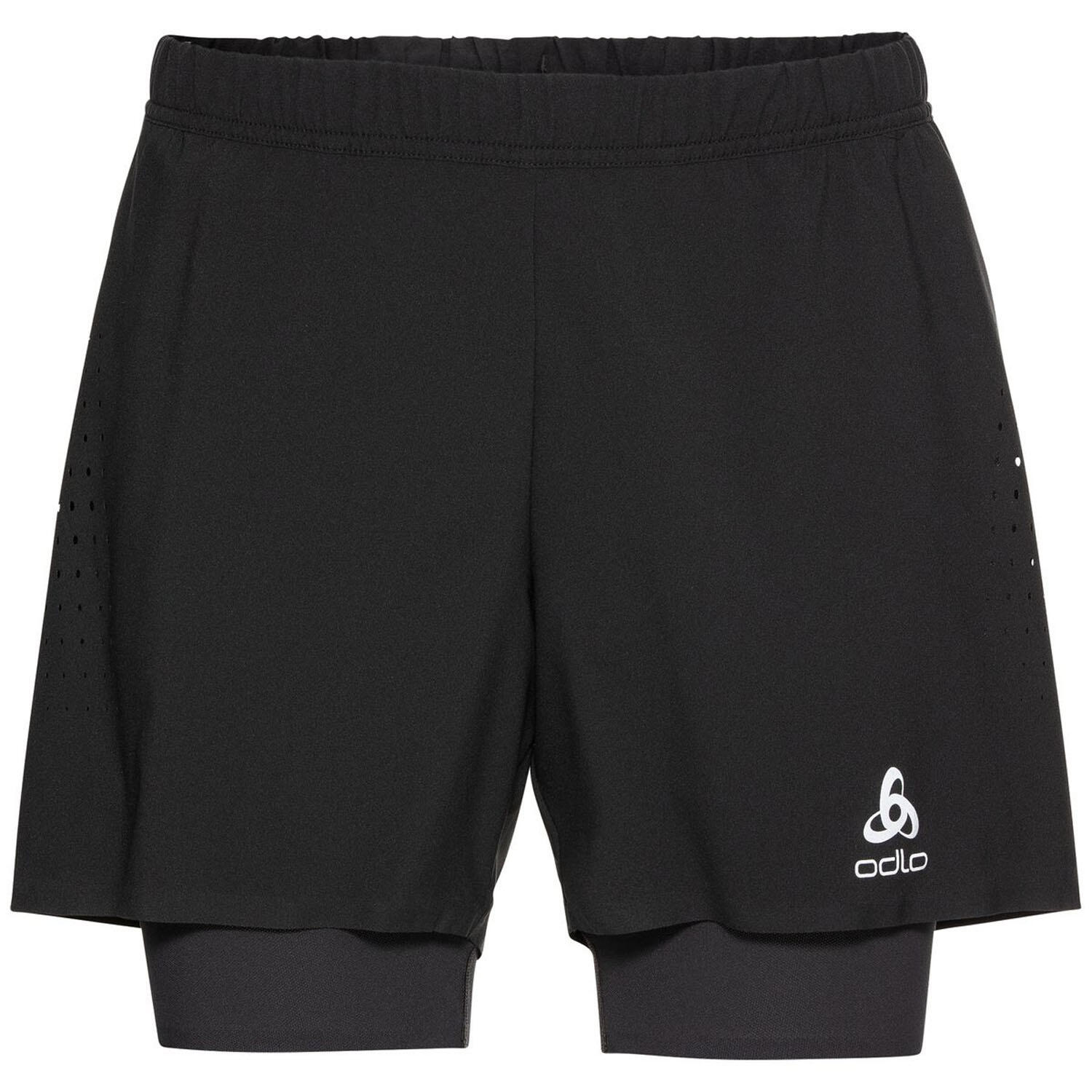 Odlo - Short De Running 2-en-1 Zeroweight 12 Cm Pour Homme - Short - Noir - 40 M - Decathlon