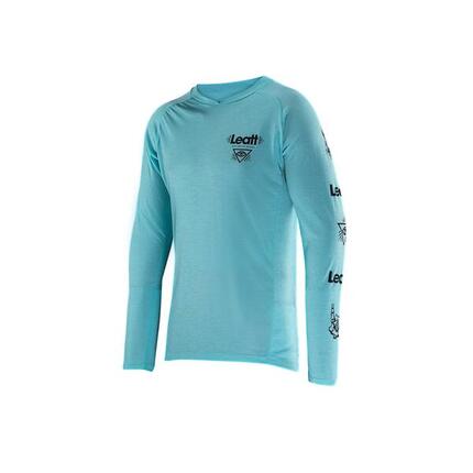 Maillot VTT manches longues Gravity 2.0 léger et confortable Bleu clair.