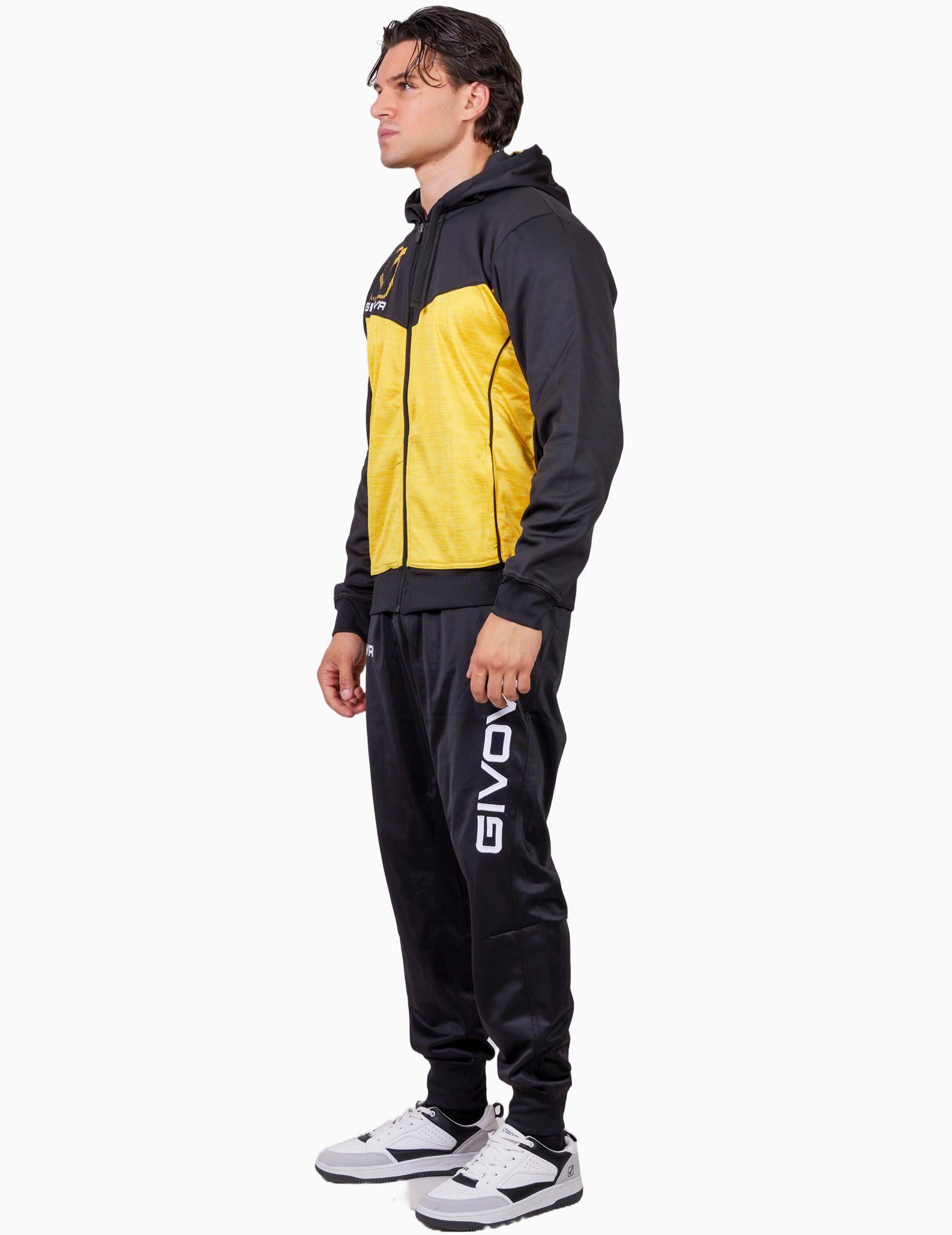 TUTA complete uomo ( acetato-poliestere) givova nero/giallo melange 2/4