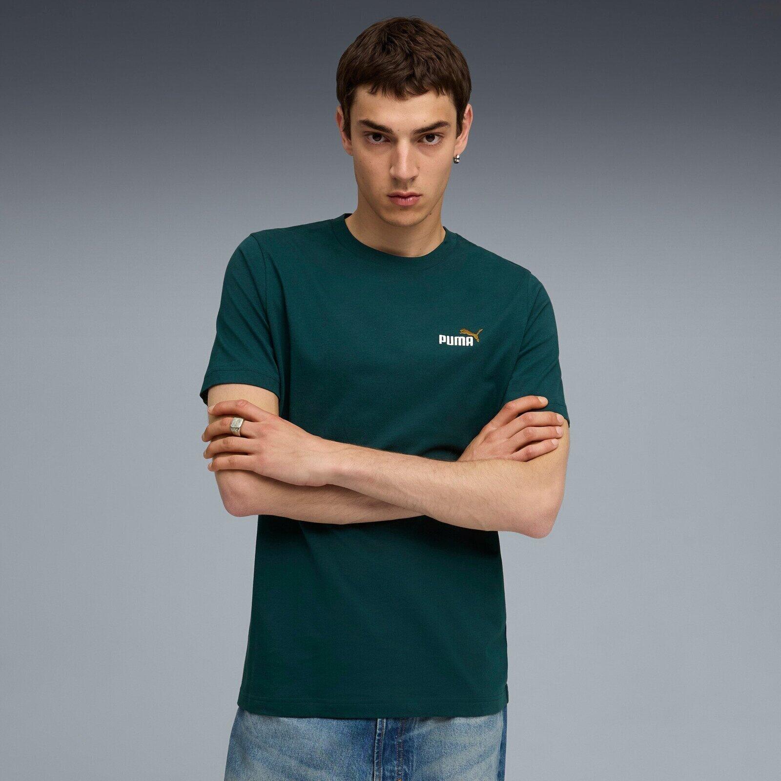 T-shirt Puma Ess 2 Color Small No. 1 Logo Tee, Green, Men 4/5