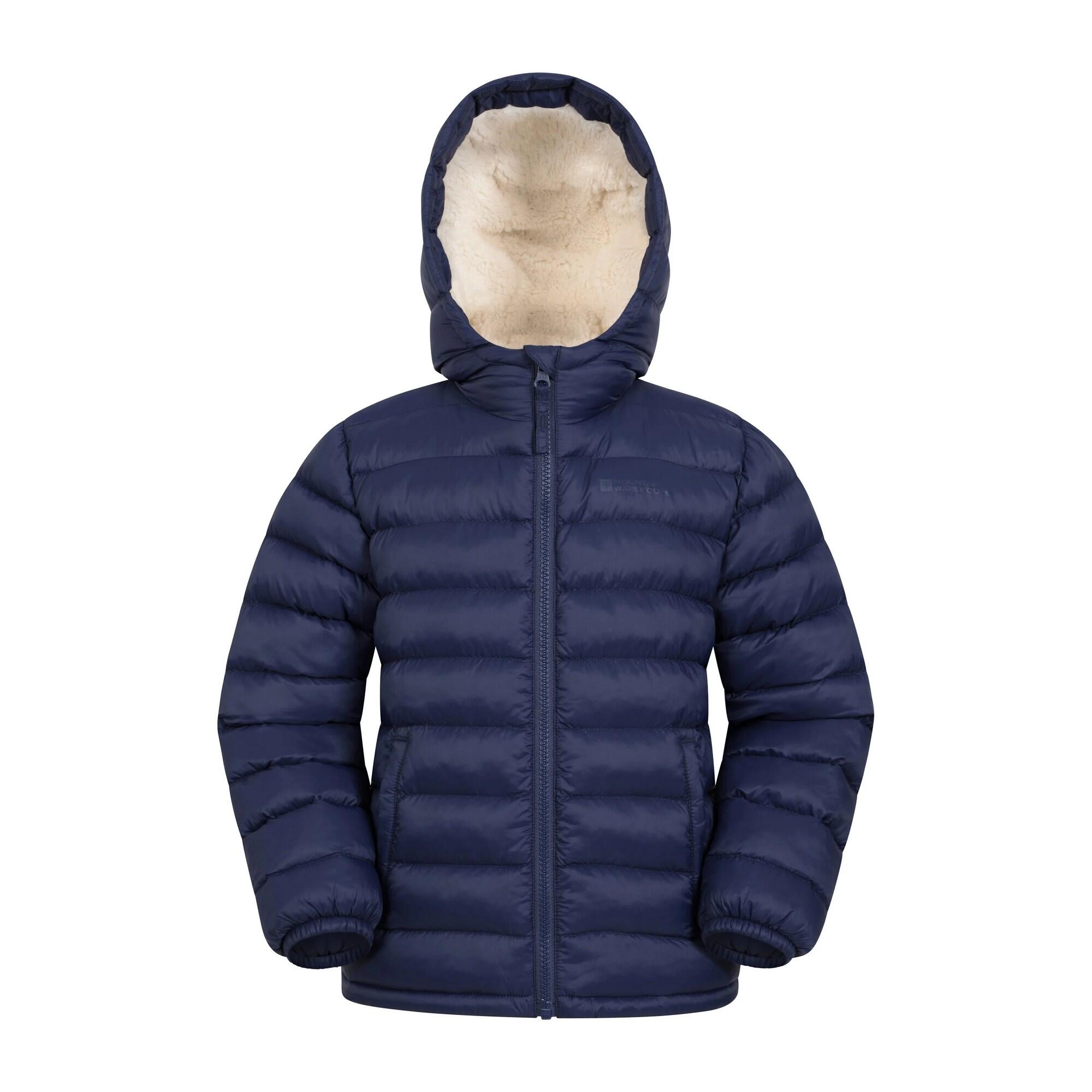 MOUNTAIN WAREHOUSE Childrens/Kids Seasons Faux Fur Lined Padded Jacket (Navy)