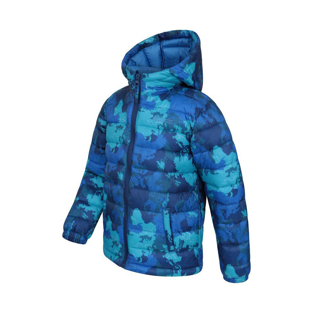 Boys Seasons Camo Padded Jacket (Bright Blue) 3/4