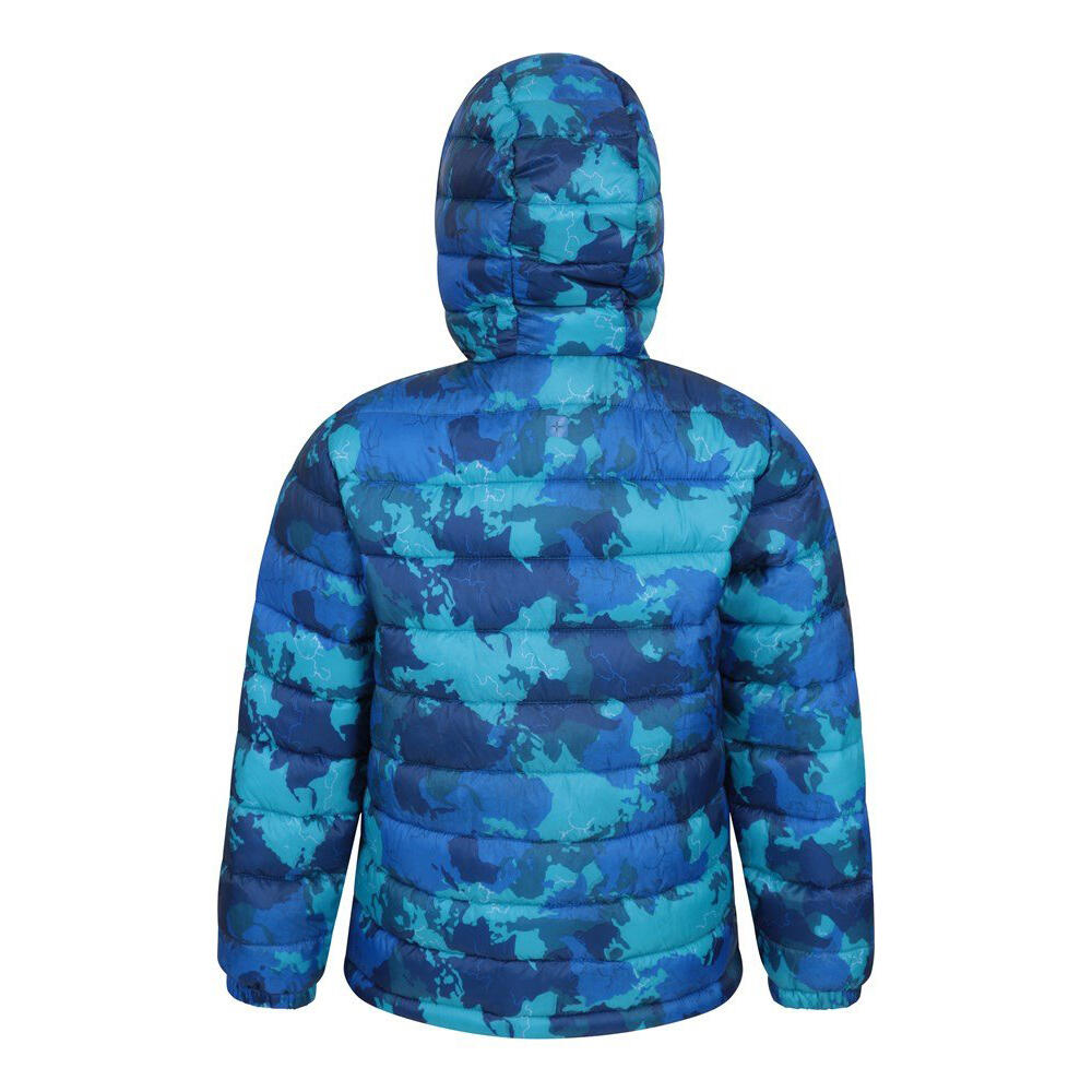 Boys Seasons Camo Padded Jacket (Bright Blue) 2/4