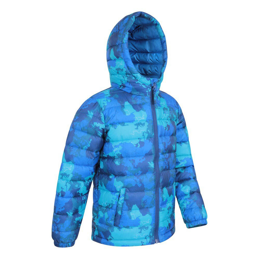 Boys Seasons Camo Padded Jacket (Bright Blue) 4/4