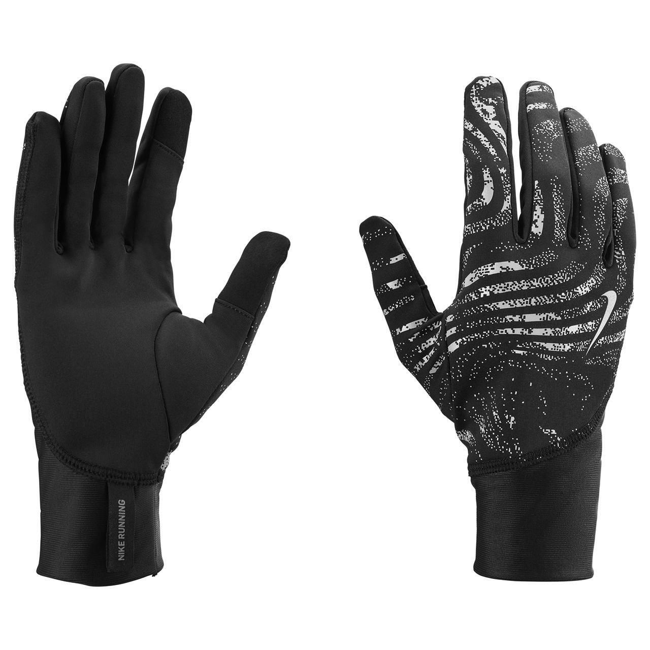 NIKE Mens Pacer Midweight Reflective Gloves (Black)