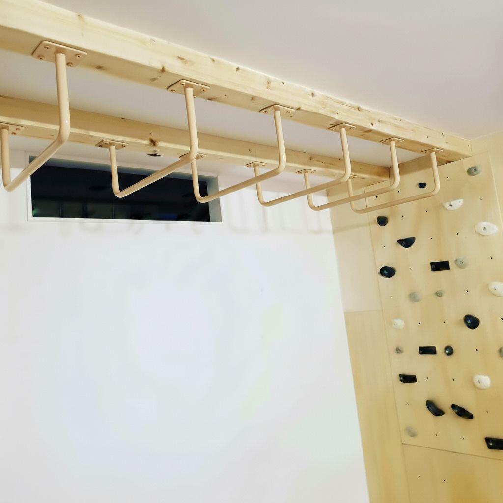 Kinderen Gymnastiek Optrekstang Plafondmontage Metaal 60cm Beige 3/7