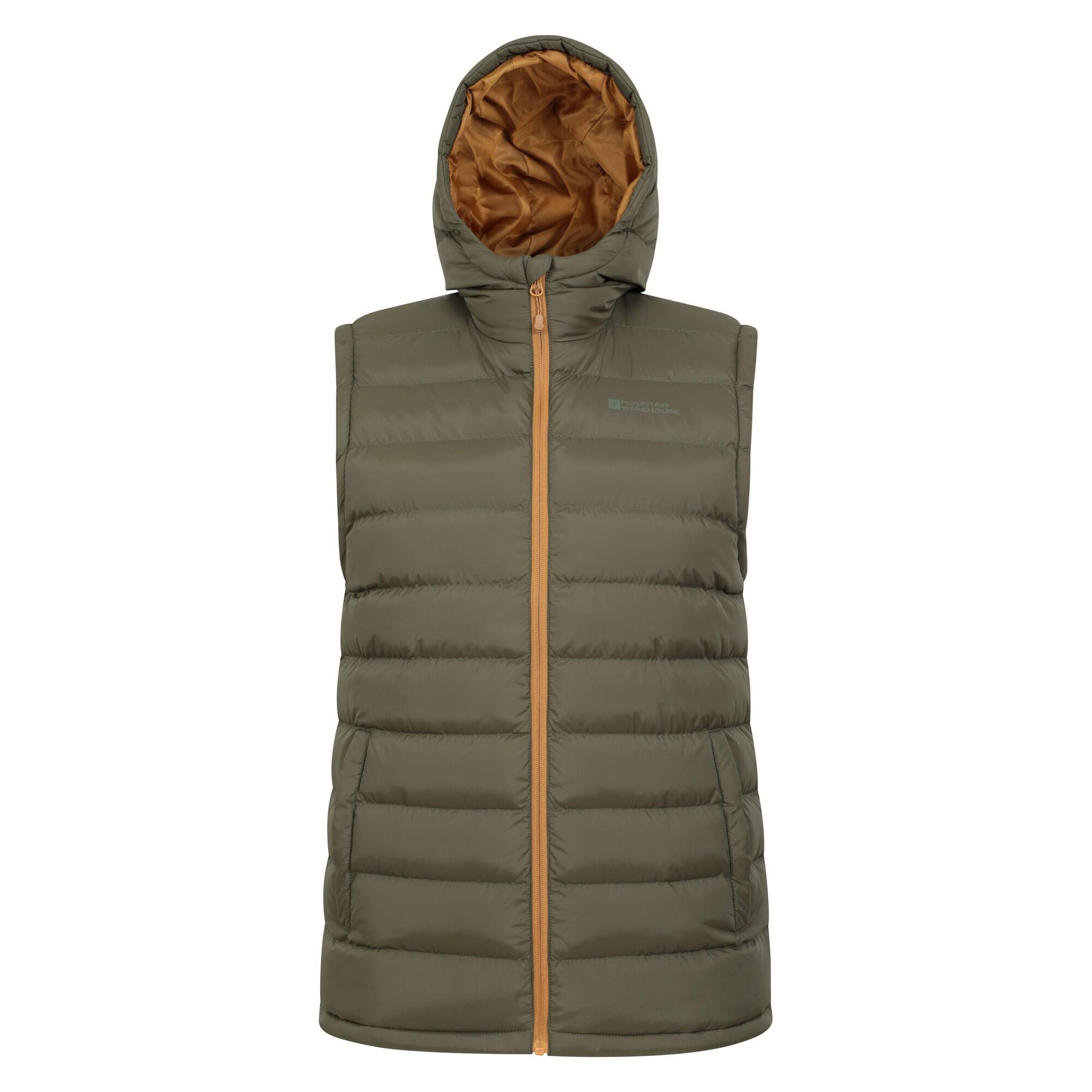 MOUNTAIN WAREHOUSE Mens Seasons Hooded Padded Gilet (Dark Khaki)