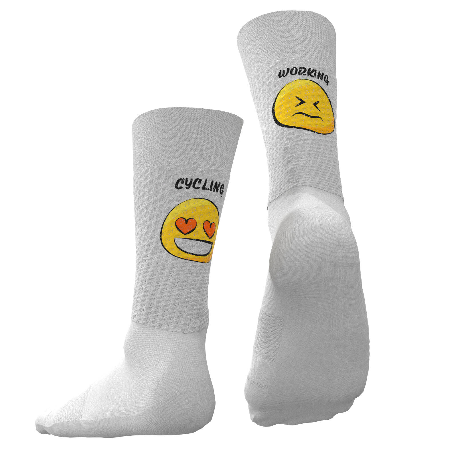 Calze da ciclismo traspiranti – Bianco / Working vs Cycling 3/4