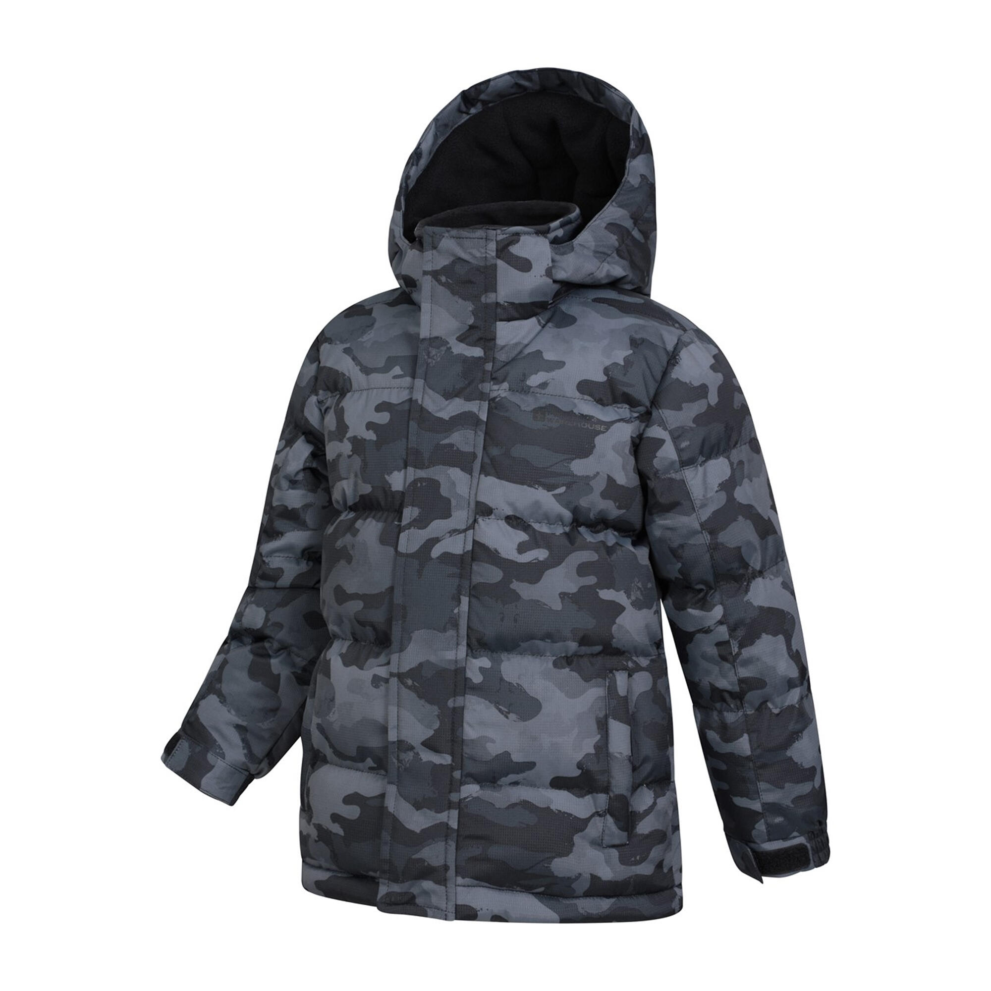 Childrens/Kids Snow II Printed Water Resistant Padded Jacket (Camo Green) 3/4