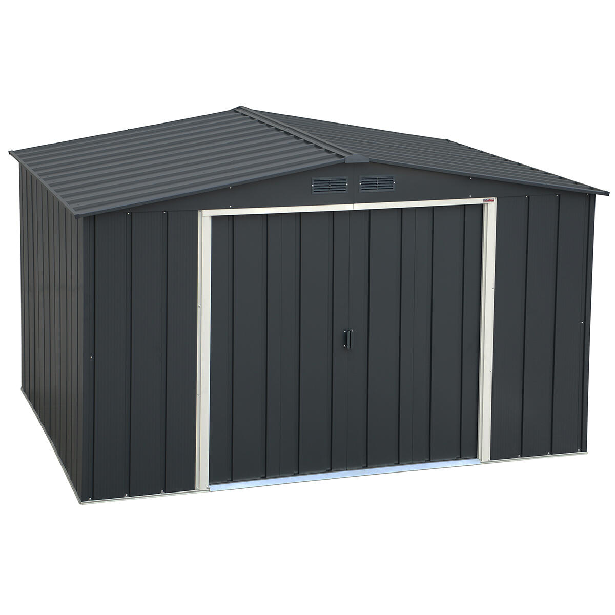 Caseta cobertizo Eco Gandía 10×8 metal gris antracita 2/7